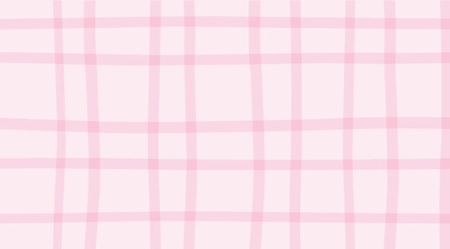 Soft pink hand-drawn plaid grid pattern background for gentle aesthetic designs and creative projects