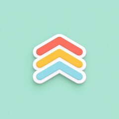 Pastel arrow icon business growth symbol light color minimal style upward direction cheerful modern isolated abstract design