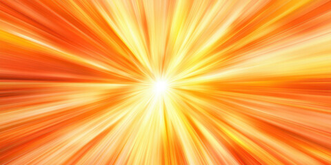 vibrant orange sunburst radiating golden rays from luminous core in abstract energy explosion ideal for motivational wallpaper or dynamic banner background