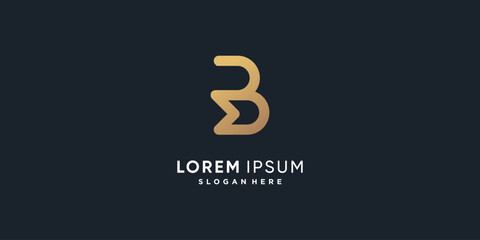 Letter B vector icon logo design with creative unique style Premium Vector © arsyi_06