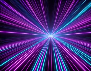 neon colored lines purple and blue moving strokes or lasers to the middle on black background