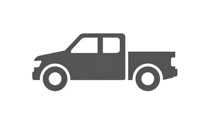 Simple dark gray pickup truck silhouette