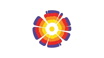 Fototapeta premium Vibrant circular graphic with colorful segments on white background