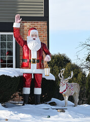 Vintage Santa and Reindeer