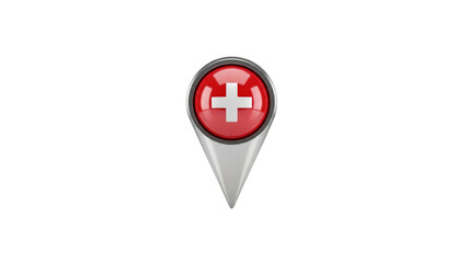 Switzerland Map Pin Flag Marker