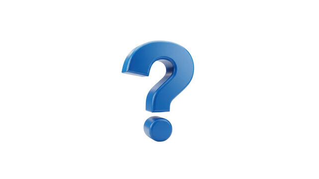 Blue Question Mark on Transparent Background