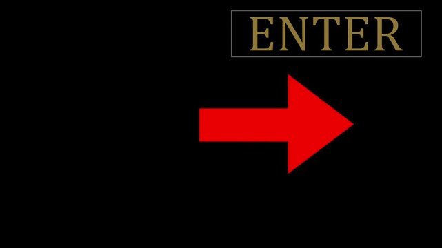 Enter sign vector set emergency exit authorized entry.
4K video on blackground.