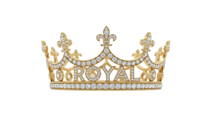 Golden crown with ROYAL inscription