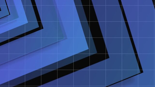 Dark abstract geometric shapes on a grid background