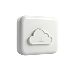 A white cloud storage device on a black background