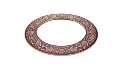 Ornate purple and gold circle frame