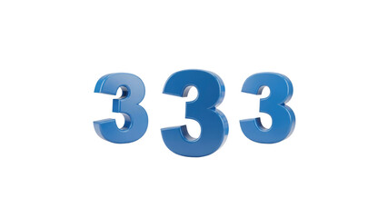 Three blue 3D number 3s