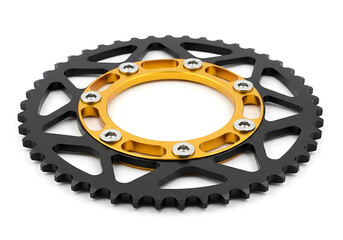Motorcycle rear sprocket isolated on white background