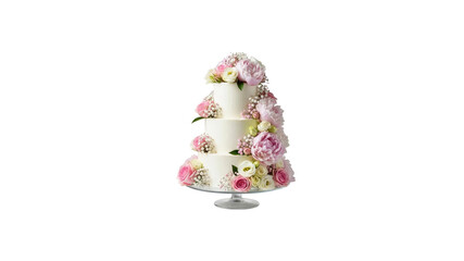 Elegant wedding cake with flowers