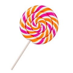 Swirl Lollipop with Pink and Orange Stripes