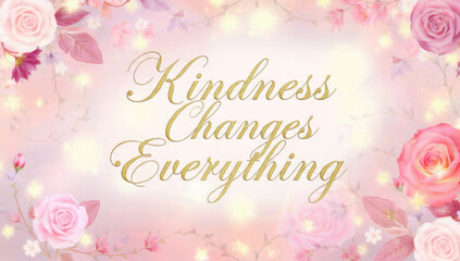 Obraz premium Kindness Changes Everything Floral Design