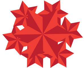 Obraz premium Captures the sharp, complex red star design.