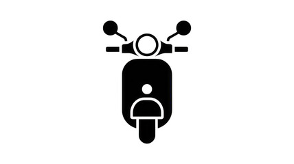 Black silhouette of a classic scooter from front view isolated on transparent background © SULAIMAN