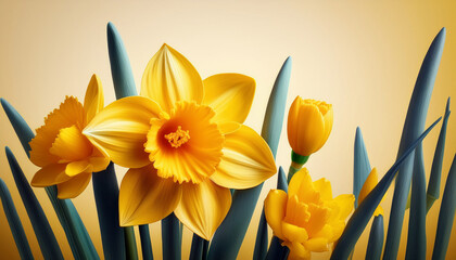 Isolated Daffodil Illustration A Vibrant Yellow Floral Design Celebrating Spring And Nature S Beauty