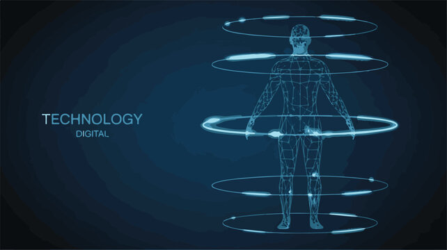 Digital Human Body Scan with Futuristic Technology