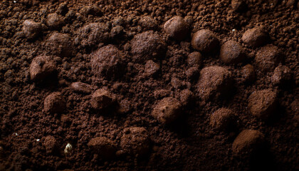 Rich Dark Soil Close Up Texture Of Fertile Earth Ideal For Agriculture And Gardening Themes