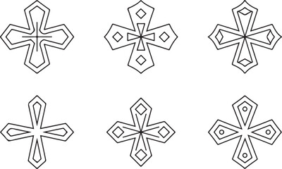 Obraz premium Ethiopian Orthodox Cross Icons, Ge'ez Religious Symbols
