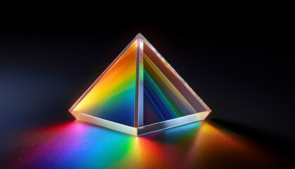 Prism Refracting Light Into A Spectrum Of Colors