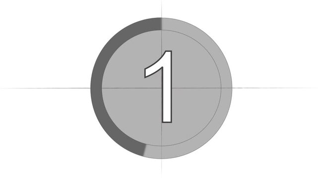 Modern countdown timer display with number 3 to 1 .  Countdown begins with dramatic three to one.