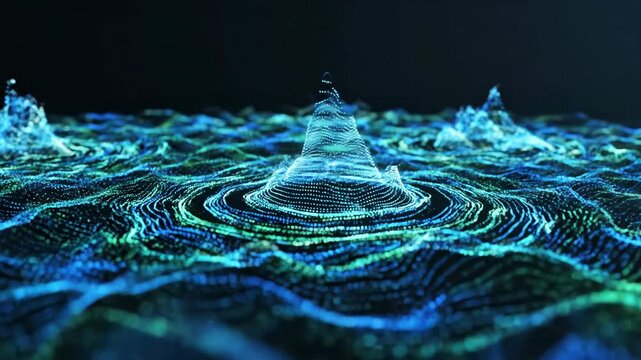 Mesmerizing interactions of water particles create beautiful patterns that shift and shimmer. This dynamic visual journey showcases the elegance of fluid motion and light.