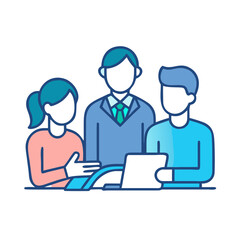 Family couple consultations with a lawyer or insurance agent.