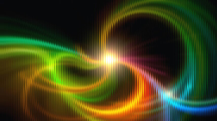 Vibrant multicolored light trails swirling in dynamic motion