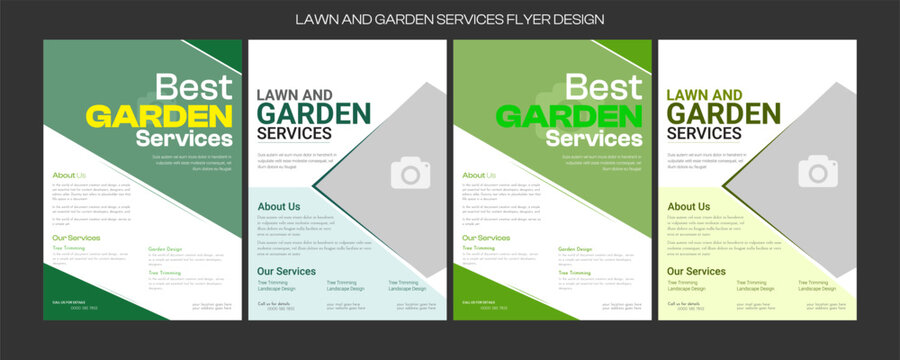 lawn and garden flyer design template landscaping services Tree and gardening service poster leaflet design. Lawn Care and Gardening Services Flyer Design, Landscaping leaflet design set