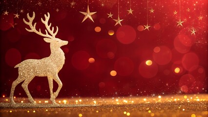 christmas card with deer