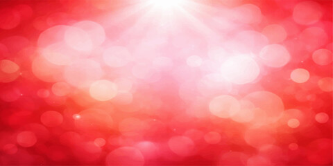 Abstract red bokeh background with soft pink blurred lights and bright holiday glitter creates a glowing festive design featuring a magic defocused circle glow for a Christmas celebration backdrop © MdShakibAhamed