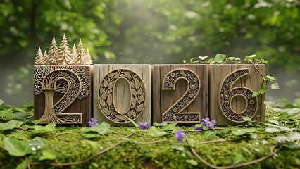 New Year 2026 Celebration with Nature Inspired Design