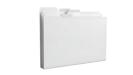 Stack of White File Folders on White Background for Office Organization