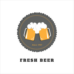 logo for a fresh brew pub or beer company, with text highlighting its history since 1957.