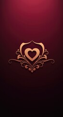 Elegant heart emblem on dark background
