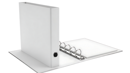 White File Organizer with Ring Binder and Notepad on Flat Surface