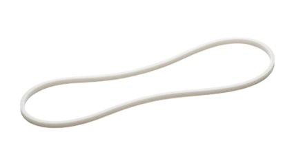 White Rubber Band on White Background for Office or Craft Use