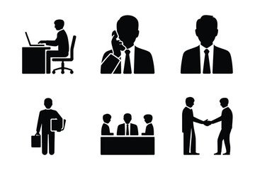 Fototapeta premium Business people and corporate office workers silhouettes