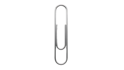 Silver Paperclip on White Background in Minimalist Style for Office Supplies