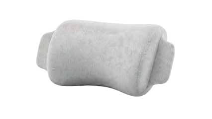 Gray Fabric Neck Pillow with Memory Foam Support for Travel and Comfort