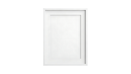 White Empty Picture Frame on Plain White Background