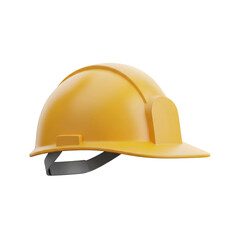 Fototapeta premium 3D construction helmet icon on transparent background isolated png.