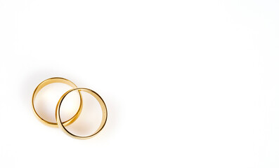 wedding alliance ring on white