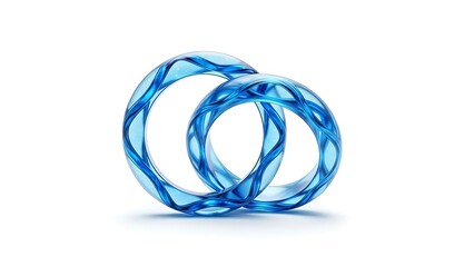 Naklejka premium Abstract Blue Rings Interlocking Design Isolated on Transparent Background
