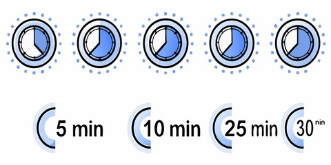 Visual representation of microwave cooking times with varying power levels