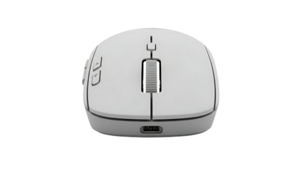 Wireless Computer Mouse White Modern Ergonomic Design for Office and Technology Use