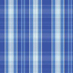 Seamless Blue and White Plaid Pattern for Winter Clothing Textile Design